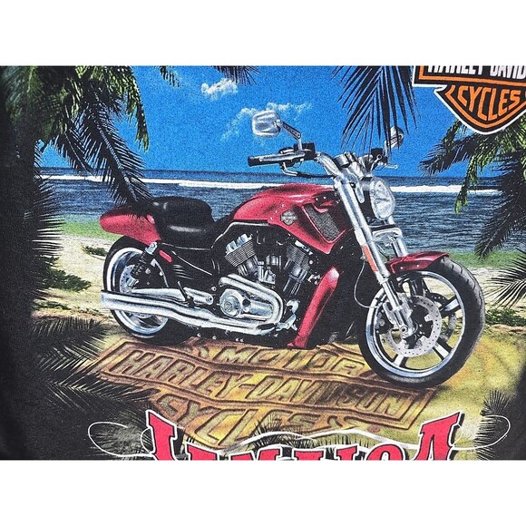 PAIR of Harley Davidson XL T Shirts  St. Kitts & Jamaica Black Travel Motorcycle - Picture 13 of 16